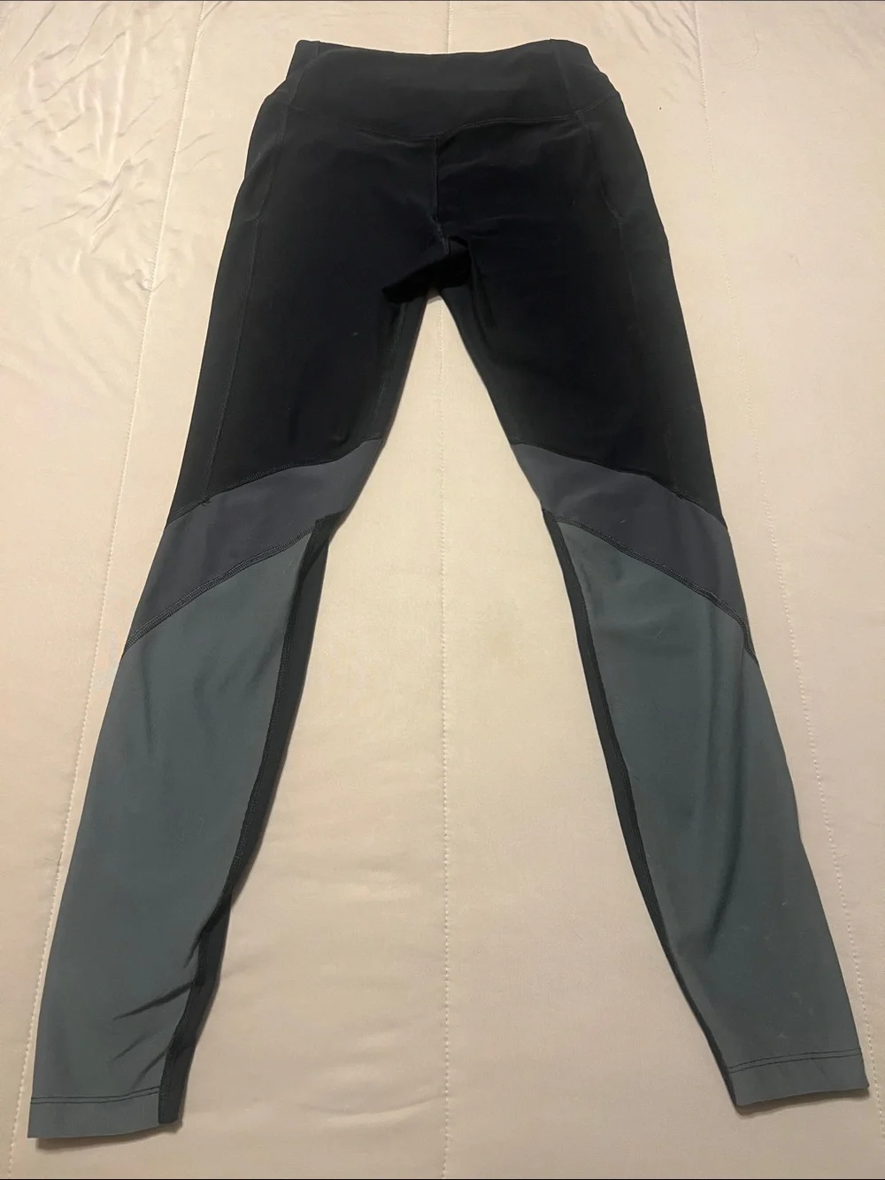 Women’s Nike Black Leggings with Gray Panel Accents